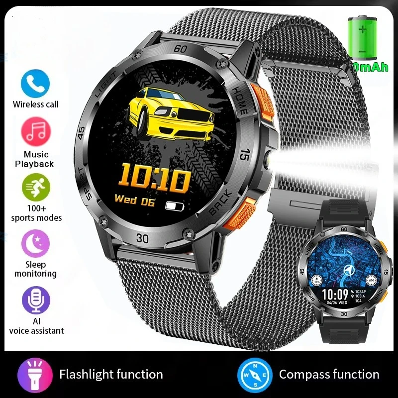 

XIAOMI Outdoor Sports Fitness Smart watch HD Screen Bluetooth Call Waterproof LED Flashlight GPS 100Sports Modes Large battery
