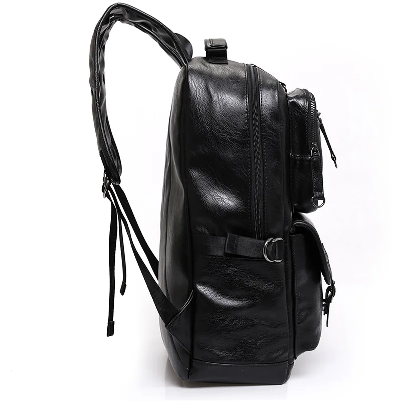 2023 New Men Backpacks Fashion High Quality Leather Male Korean Student Backpack Boy Business Laptop School Computer Bags