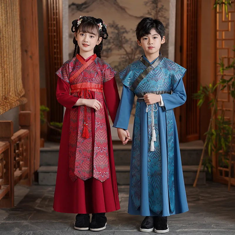 

Hanfu Boys Girls Traditional Dress School Clothes Children Performance Ancient Chinese Costumes