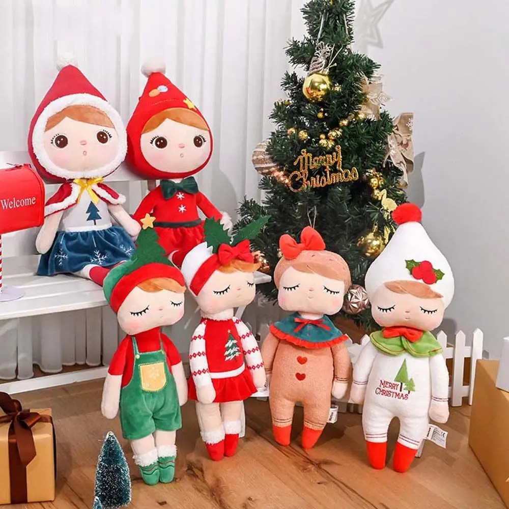 Metoo 38cm Angela Doll Merry Christmas Dress Soft Plush Stuffed Doll for Office Home Decoration Birthday Xmas Gift Kid Girl Toys