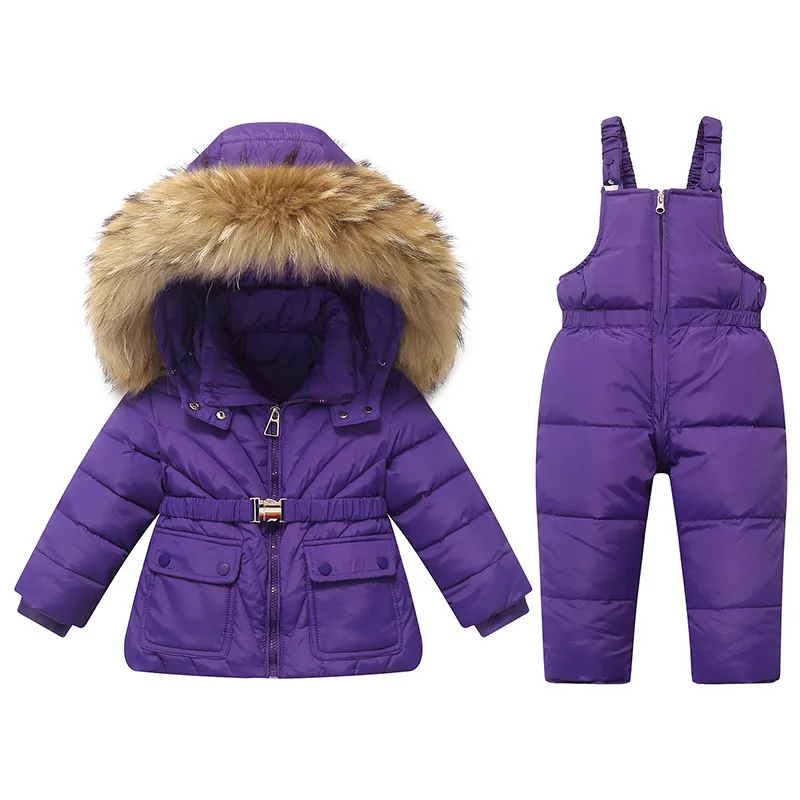 OLEKID 2025 Winter Children Girl Down Jacket Toddler Girl Jumpsuit 2pcs Clothes Set 1-5 Years Kids Baby Girls Outerwear Snowwear
