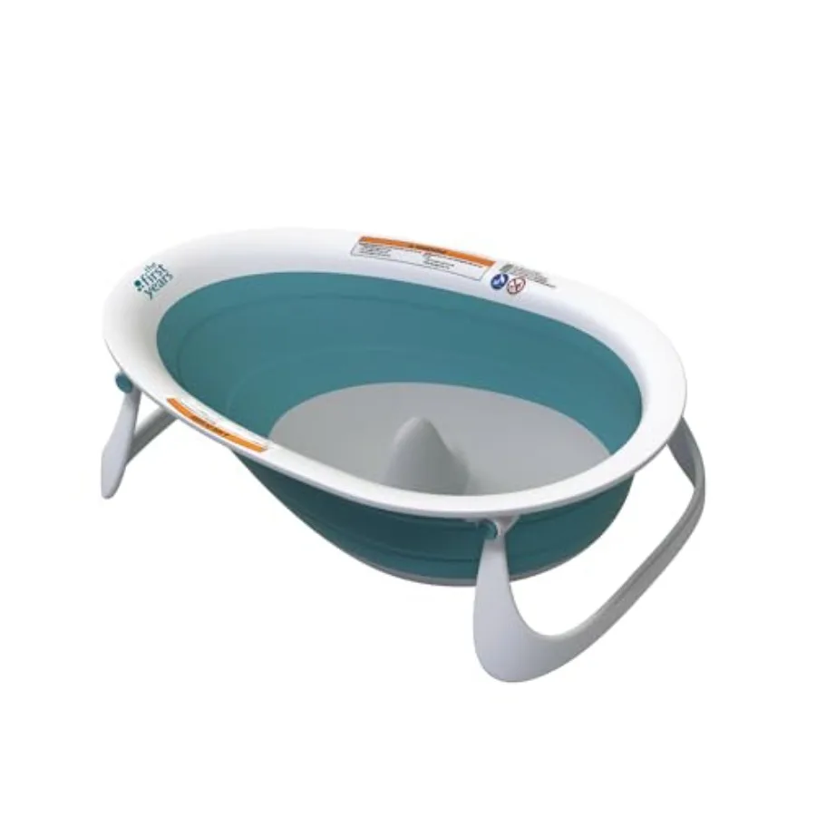

The First Years Sure Comfort Collapsible Baby Bathtub 2-Position Grow with Me Design Lightweight Portable Travel Bathtub for Ba