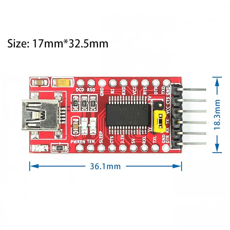 FT232RL FTDI USB 3.3V 5.5V to TTL Serial Adapter Module for Arduino FT232 Pro Mini USB TO TTL 232