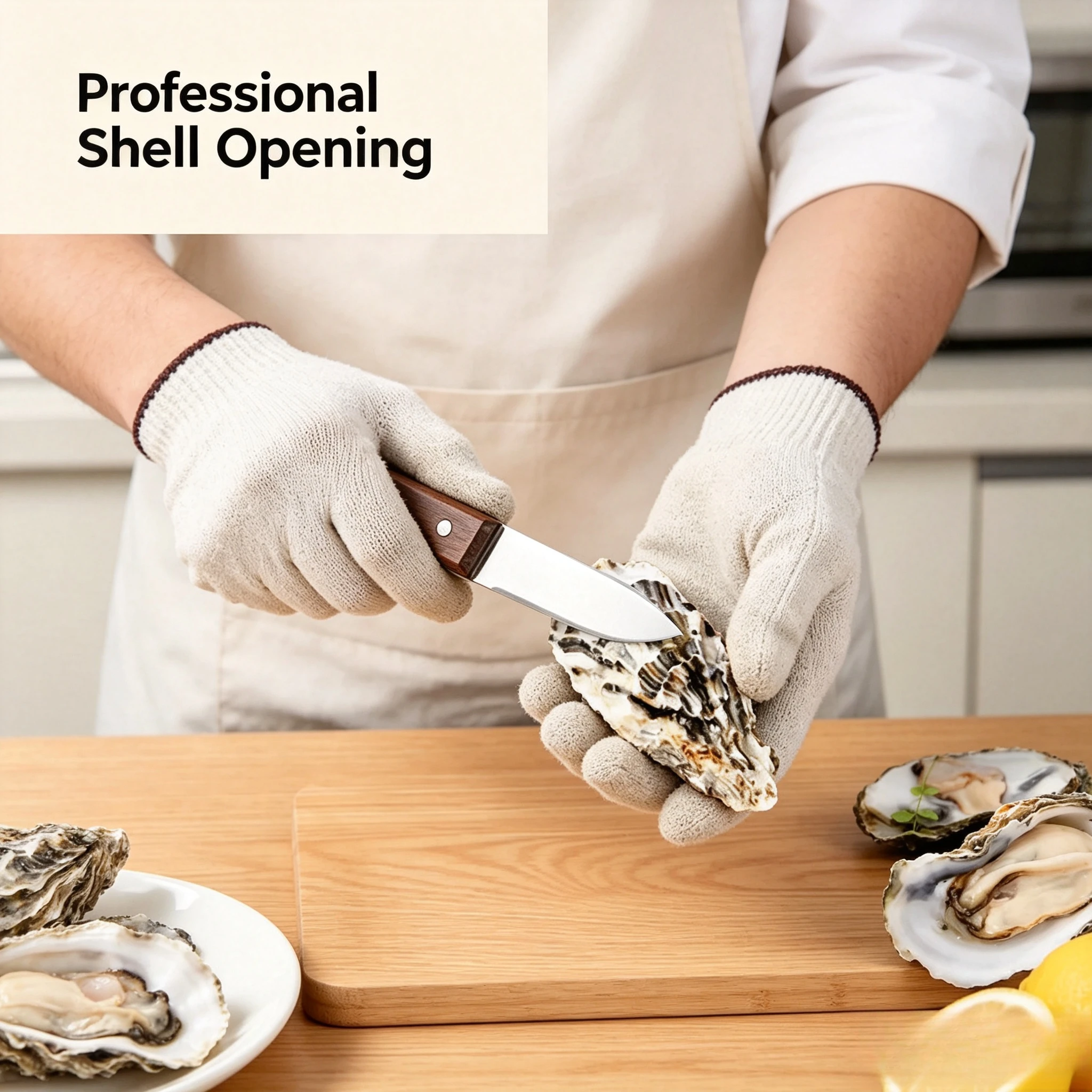 304 Stainless Steel Oyster Knife Scallop Opener for Seafood Shells - Professional Heavy Duty Ergonomic Non-Slip Kitchen Tool