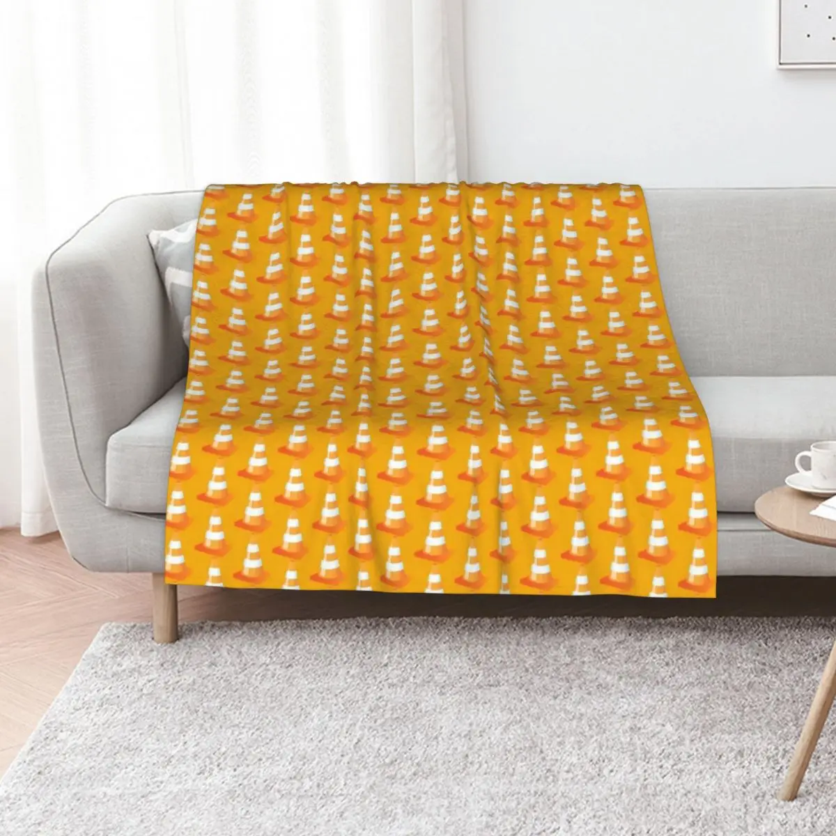 

Traffic Cone Funny Road Marker Roadworks Design Throw Blanket Soft Breathable Blanket for Night Sleeping