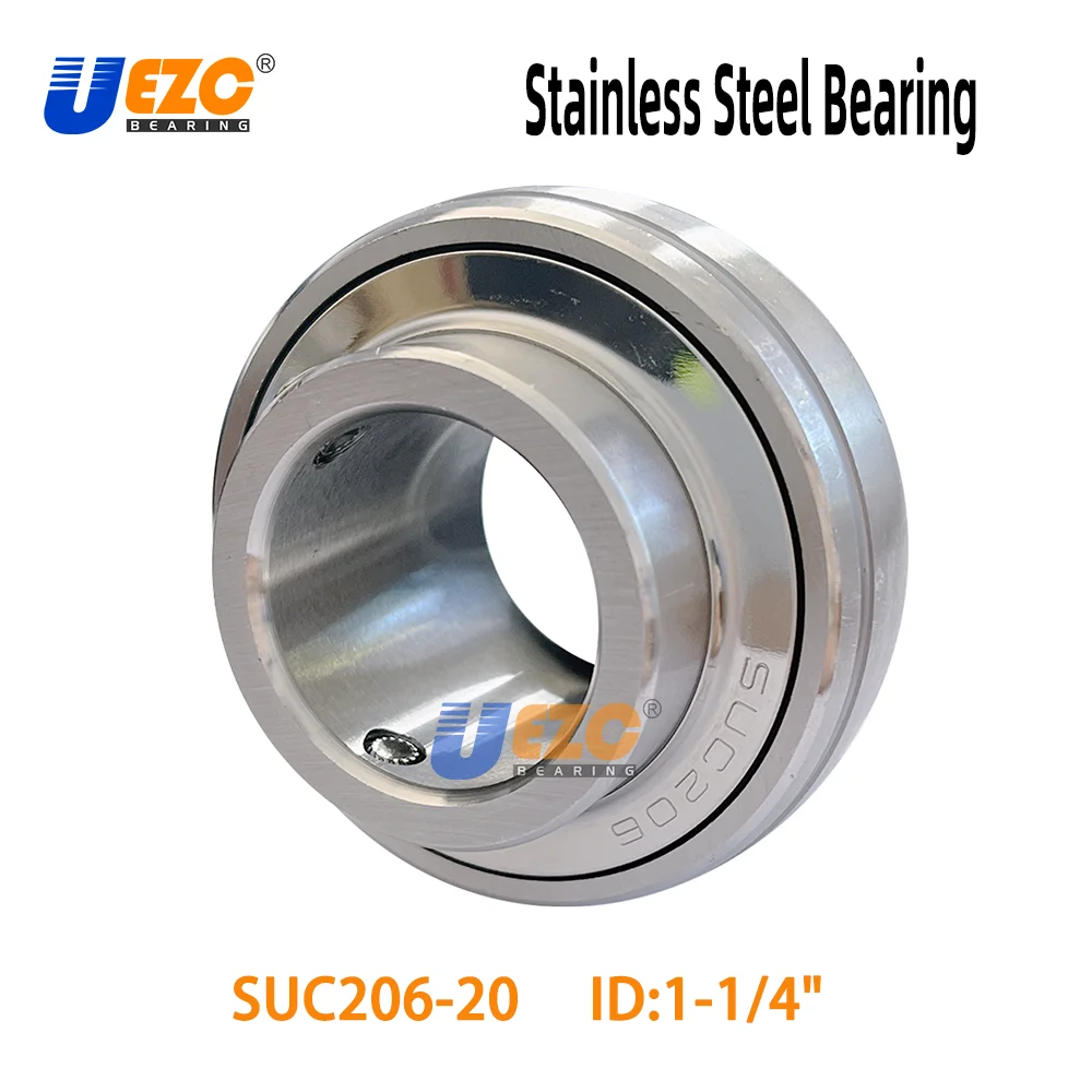 

SUC206-20 Stainless Steel Insert Ball Bearing with Set Screw 1-1/4x62x19