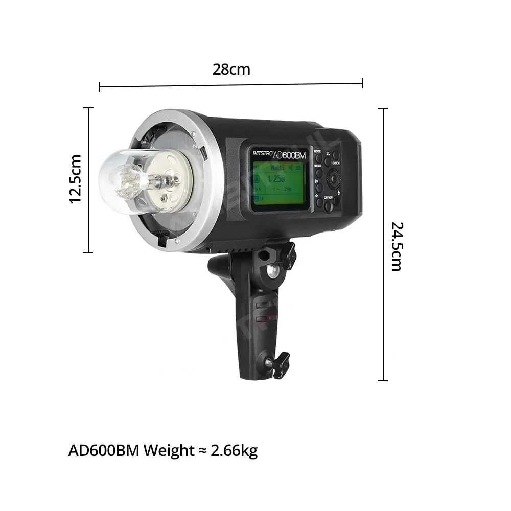 【Do Brasil】Godox 600Ws GN87 AD600BM Bowens Mount High Speed Sync Outdoor Flash Strobe Light with 2.4G Wireless X System, 8700mAh