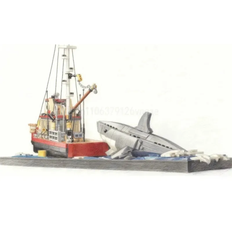 1497 قطعة نموذج إبداعي "الفك" مجموعة ألغاز الصبي لبنات البناء لعبة أطفال هدية عيد الميلاد والكريسماس 21350 #1