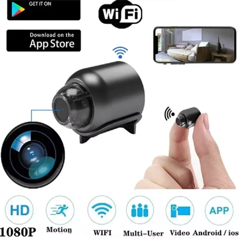 1080P HD Mini WiFi Camera Indoor Safety Security Surveillance Baby Monitor Night Vision Camcorder IP Cam Audio Video Recorder