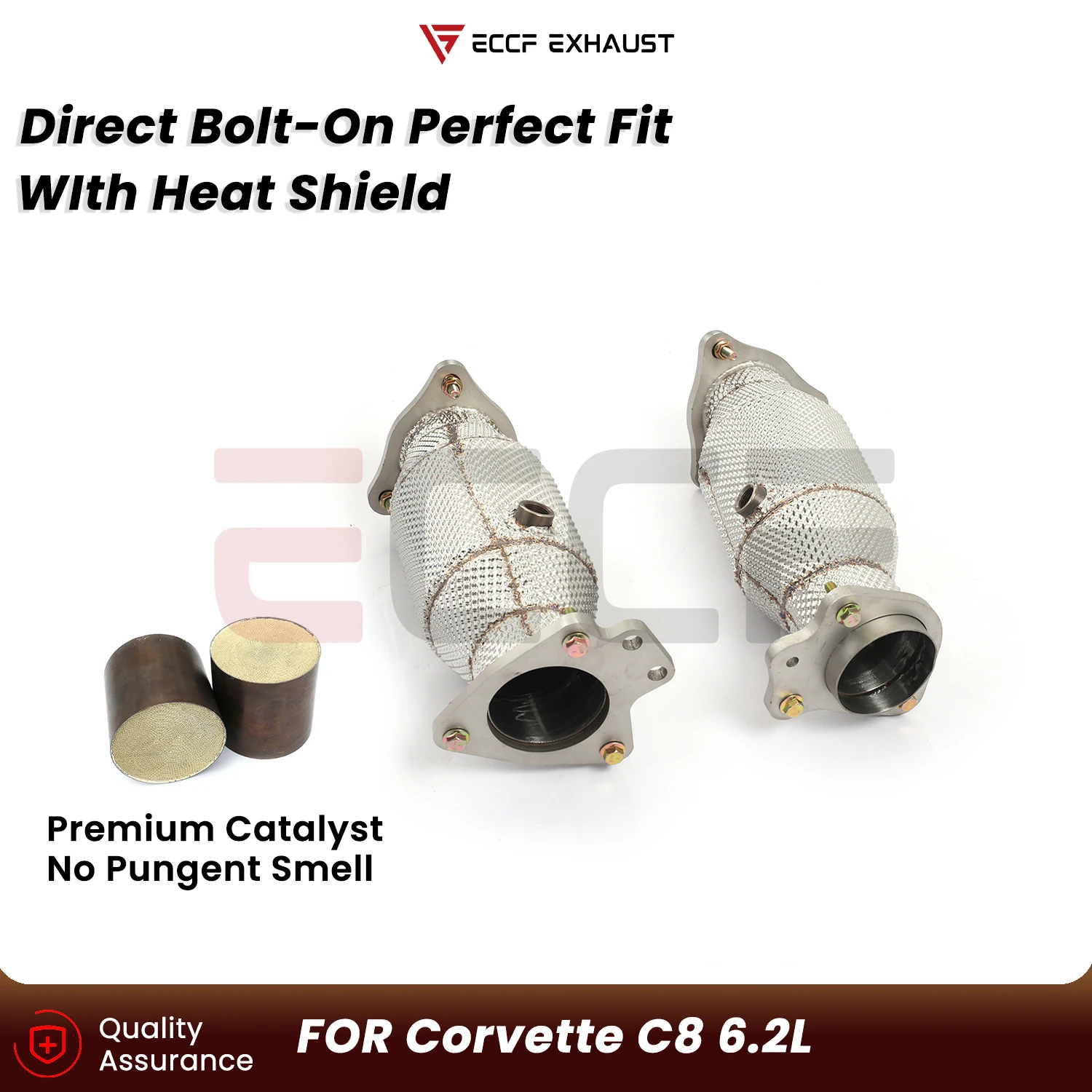 

ECCF Sporty Downpipe with Heat Insulation For Corvette C8 6.2L Aggressive Sound Plug and Play Upgrade Performance