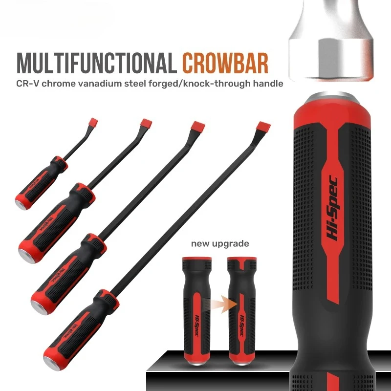 Multifunctional Pry Bar Hi-Spec 8/12/18/24 inch Pry Bar Chisel 4pc Car Repair Tool Set Heavy Duty Crowbar Strike Cap Nail Puller