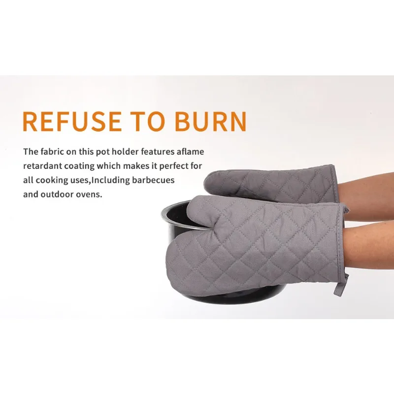 قفازات الخبز المصنوعة من القطن والكتان، وقفازات الميكروويف، ومجموعة قفازات الفرن المكونة من 4 قطع، وقفازات مقاومة للحرارة #5