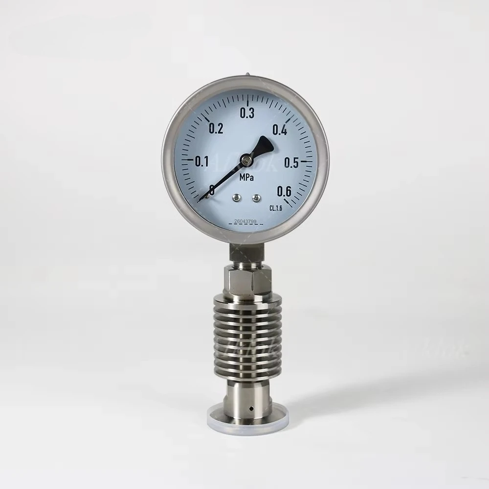 High Accuracy Instruments Stainless Steel 50.5mm Clamp Shockproof 304 Manometer for Sanitary Industry Diaphragm Pressure Gauge