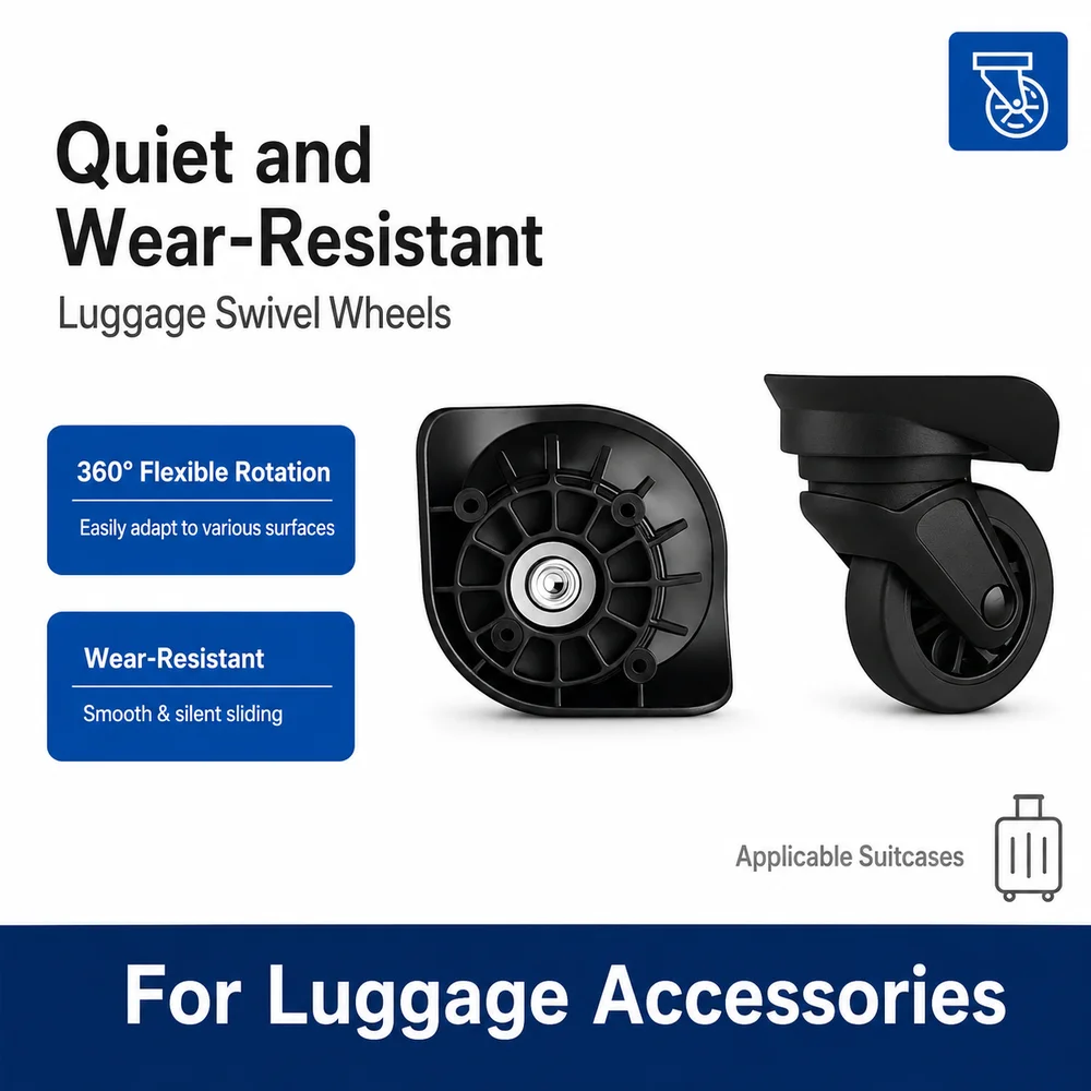 Universal Luggage Wheels For Samsonite 75R 360° Swivel Caster Smooth Rolling Wear-Resistant Single Replacement Roller Parts