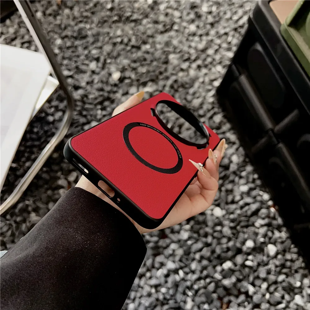 Luxe Zakelijk PU-leer voor Magsafe Magnetische telefoonhoes voor niets Telefoon 2A Plus 3A Pro 5G Draadloos opladen Zachte achterkant