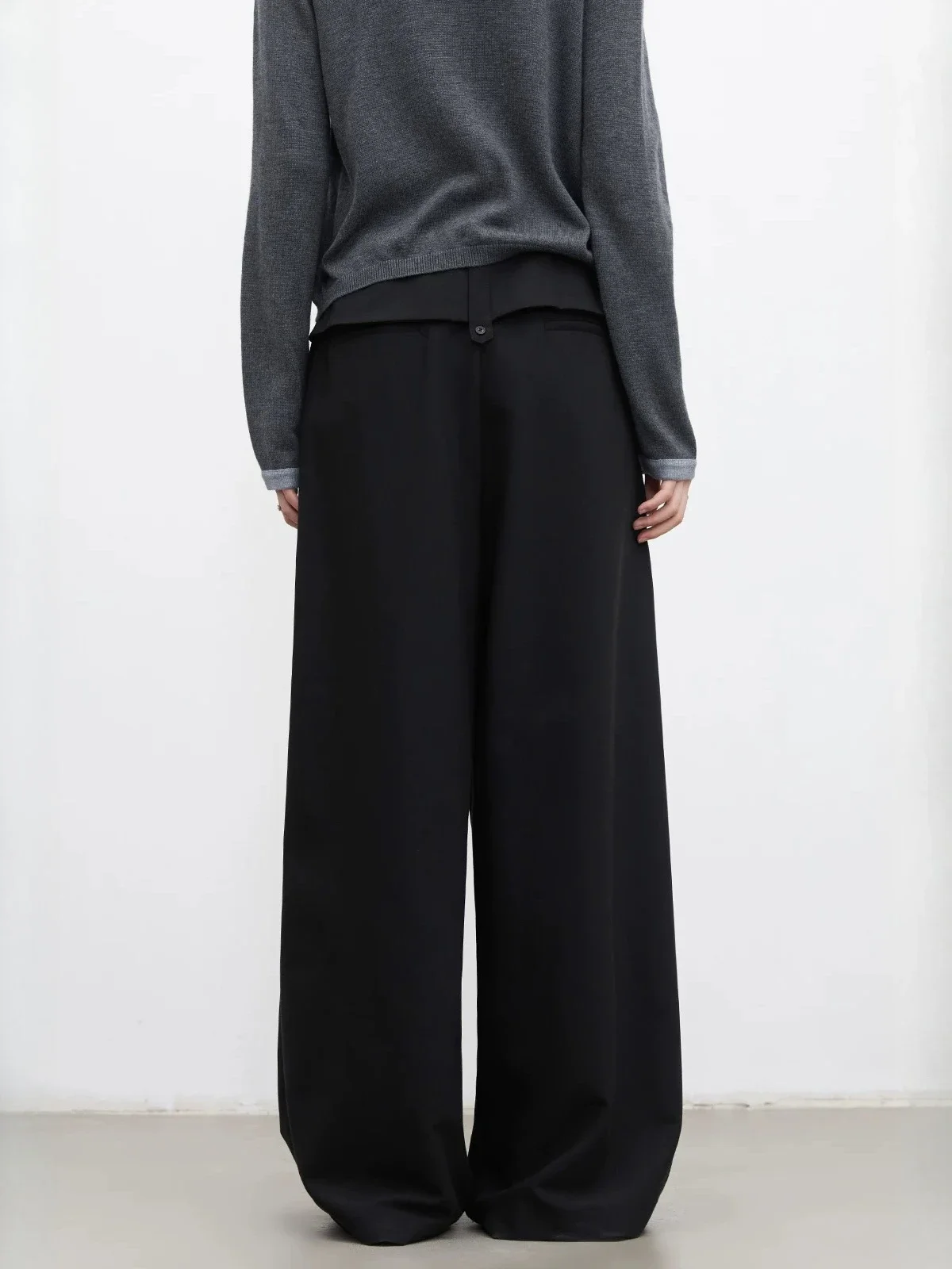 CHIC VEN Fashion Women Pants Korean High Waist Folded Design Wide Legs Suit Trousers Female Causal Pant Autumn Winter New 2026
