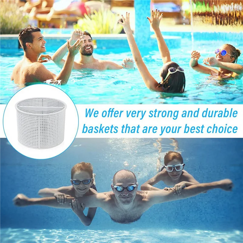 

ABFI 2PCS Skimmer Basket Remove Leaves Skimmer Filter Basket For Swimming Pool For Pond For Hayward SPX1082 B-152 White