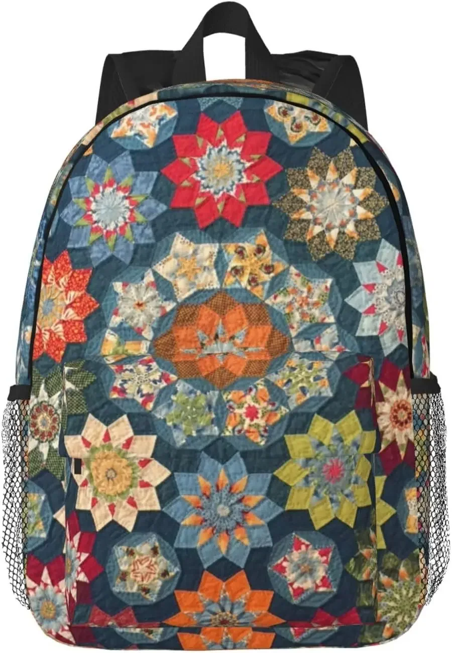 Bohemian Flower Print Adults Backpack Lightweight Backpacks For Hiking Work Laptop Backpack Men Women