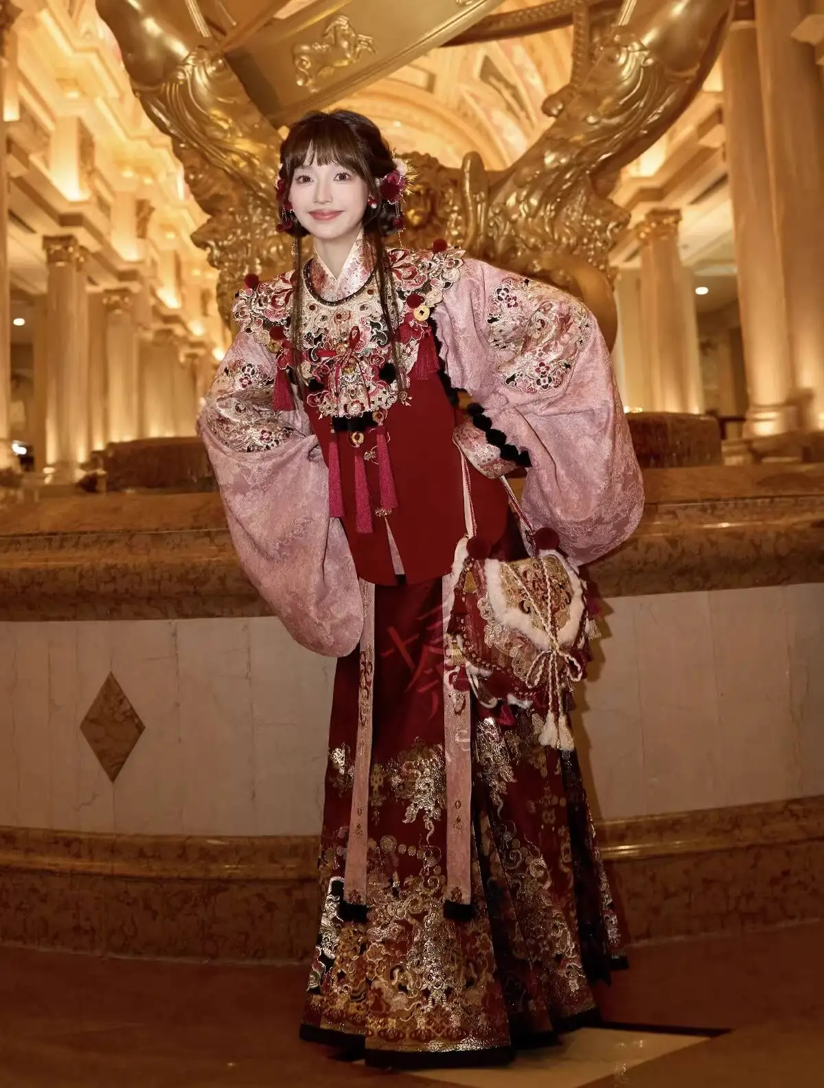 

Женский костюм в стиле династии Мин: платье-юньшань с бицзяма, на флисовой подкладке, для косплея и Хэллоуина, новогодний наряд