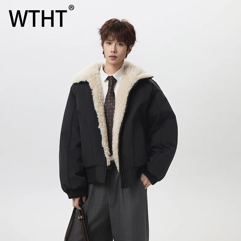 

Модные мужские утепленные куртки WTHT из искусственного меха с воротником-стойкой, свободного кроя, тренд весны 2026, модель 2A2732