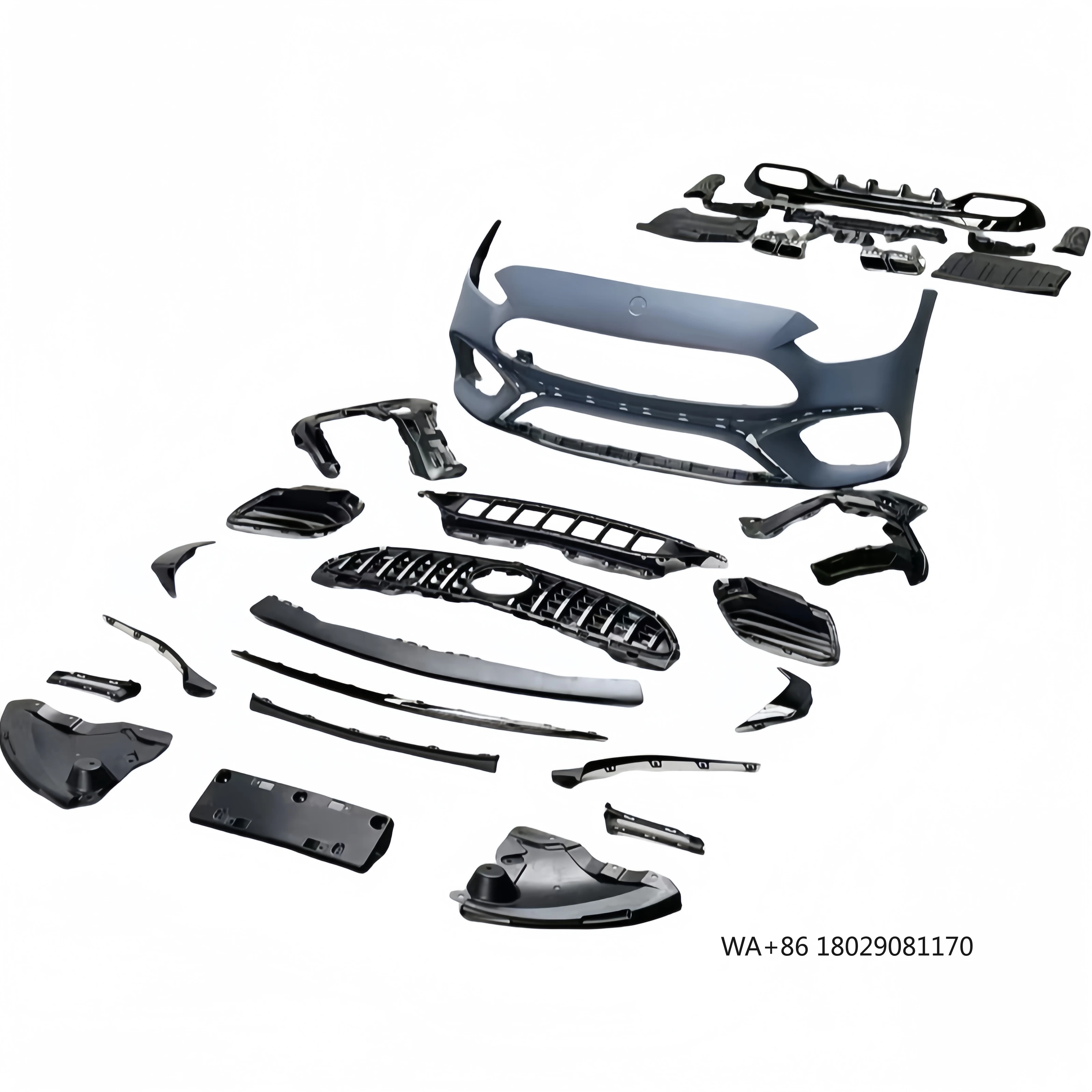 

Custom Fit - C-Class 206 C63 Sport Bodykit High ABS Plastic New Front End Lip Tail Throat Rear Bumper Used