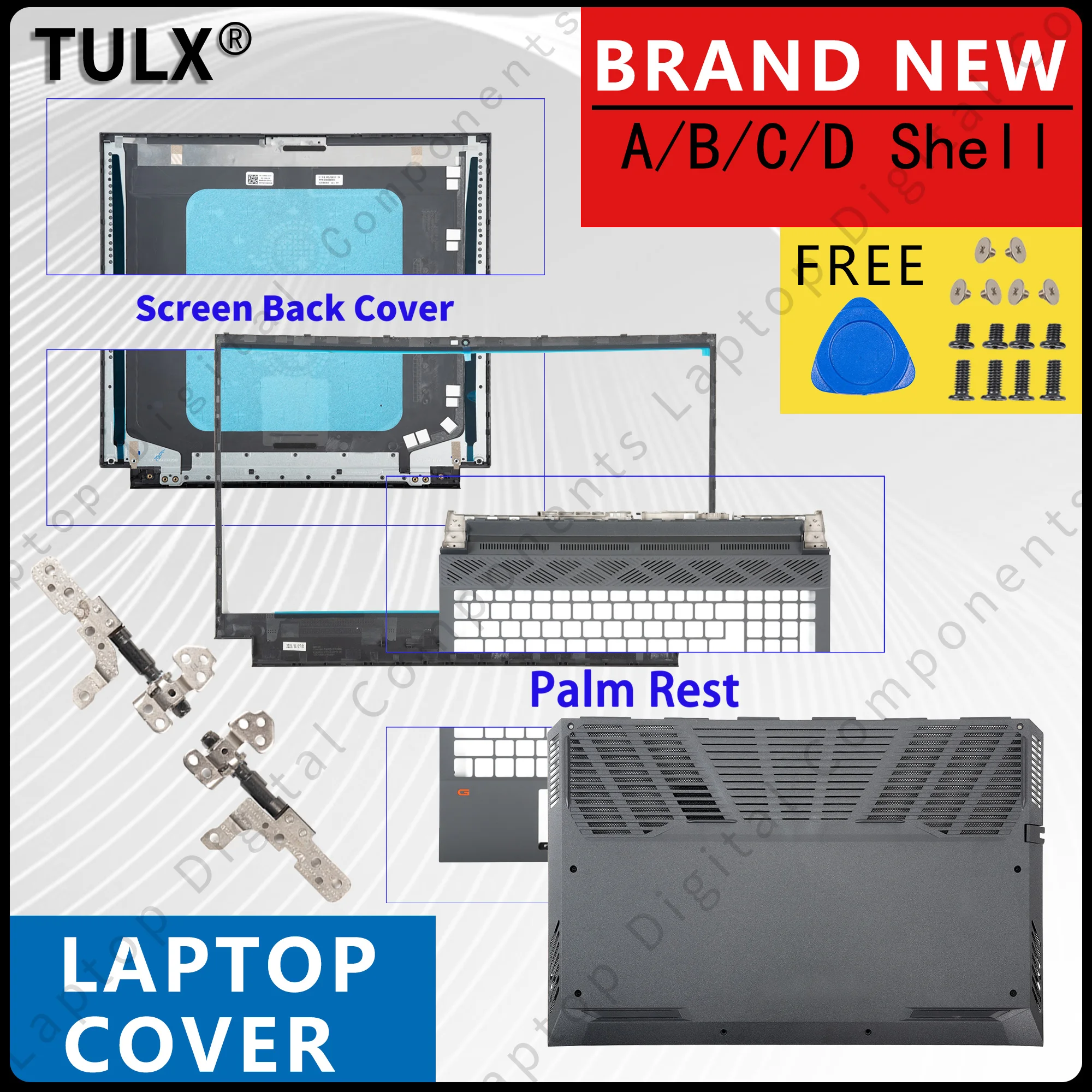 

New For Laptop Cover For G15 5510 5511 5515 5520 5525 LCD Back Cover Front Bezel Palmrest Bottom Case Hinges Notebook Cover
