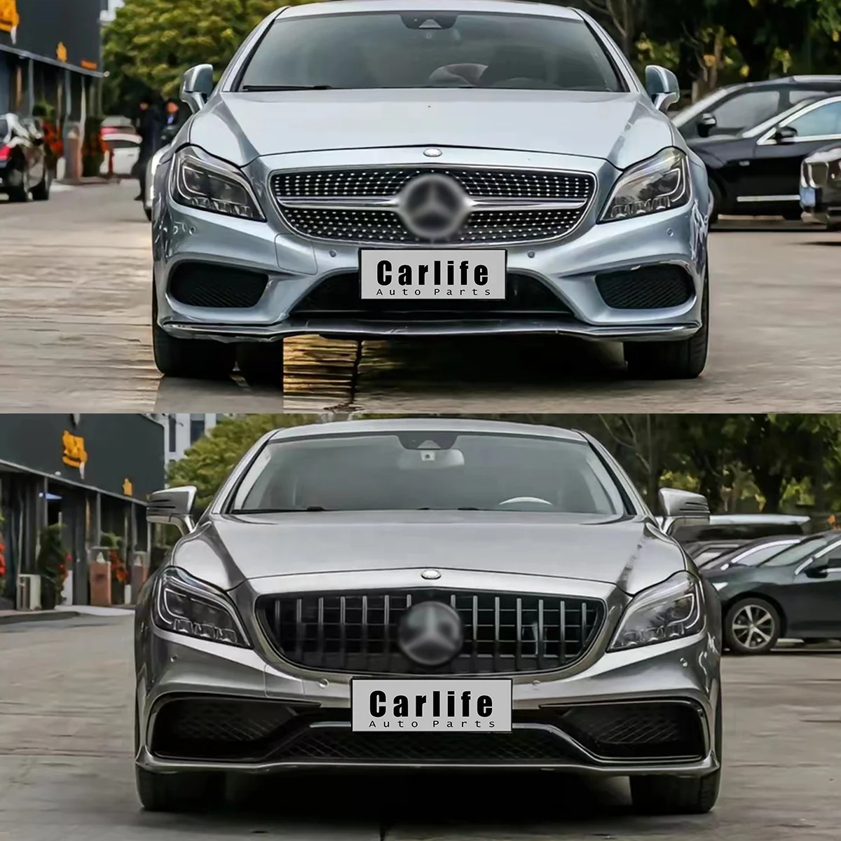 Car body kit for Mercedes Benz CLS W218 2012-2018 year upgrade CLS63 with front bumper assembly grilles