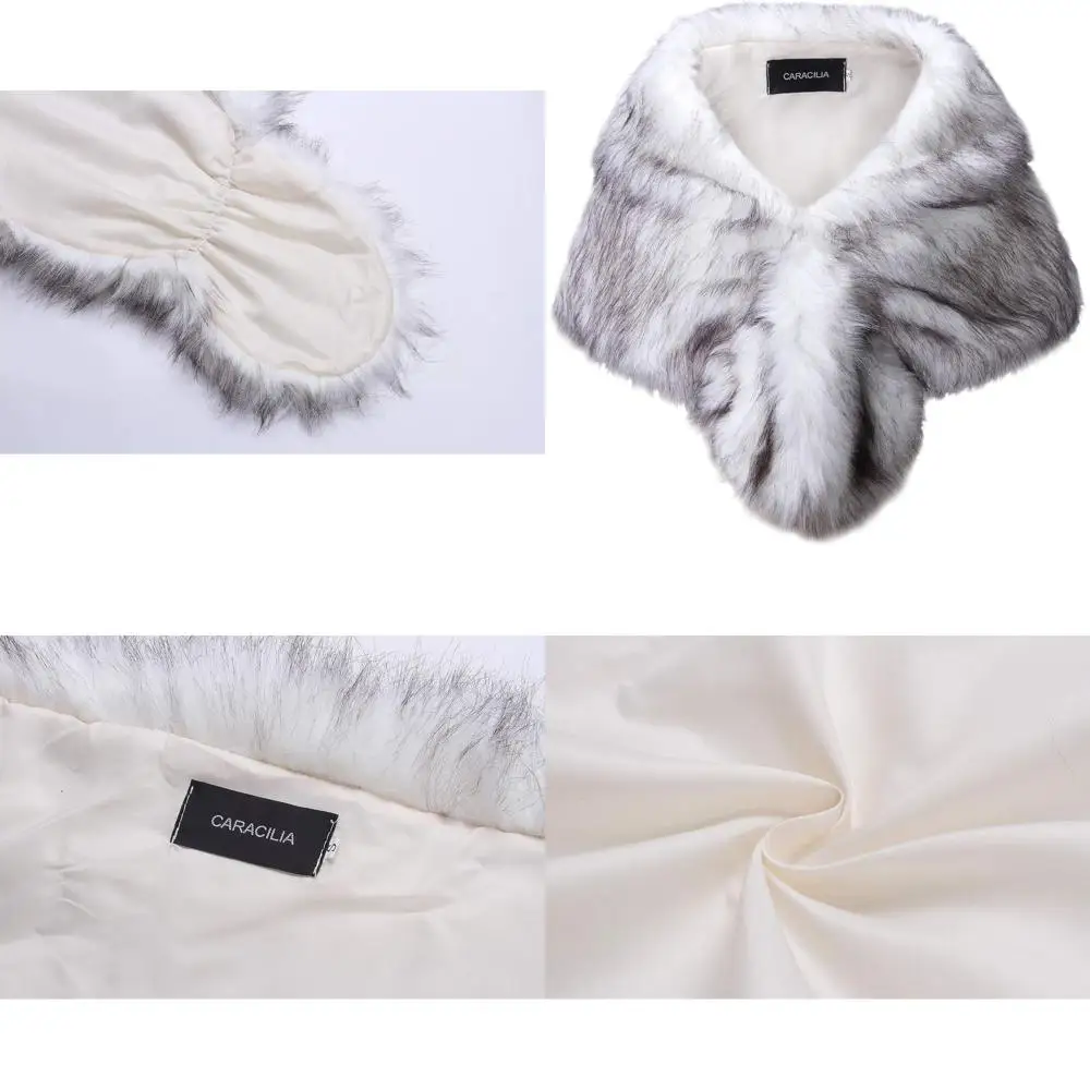 

Палантин для шаль из искусственного меха для зимних свадеб и свадебных накидок