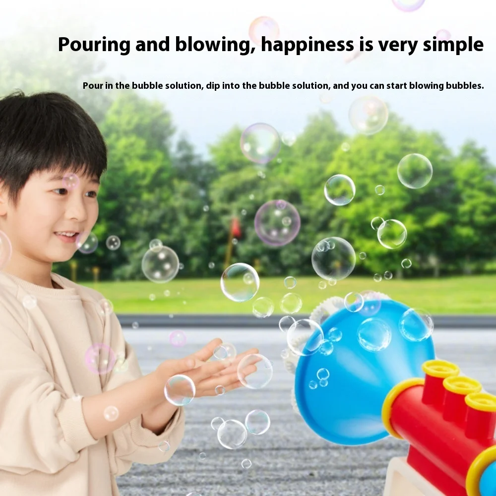 子供用多穴バブルガン、新しい6穴バブル吹きおもちゃ、男の子と女の子のための楽しい屋外遊び、バブルメーカーマシン