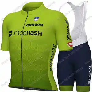 Cycling Sweek Set Slowenian Selection 2024, grüne slowenische Radkleidung, VAE -Team Tadej Pogačar Tatsache von Sommer -Straßenrad -Hemden, Fahrradshorts 8 Hauptverkauf nationale Lieferanten - №7