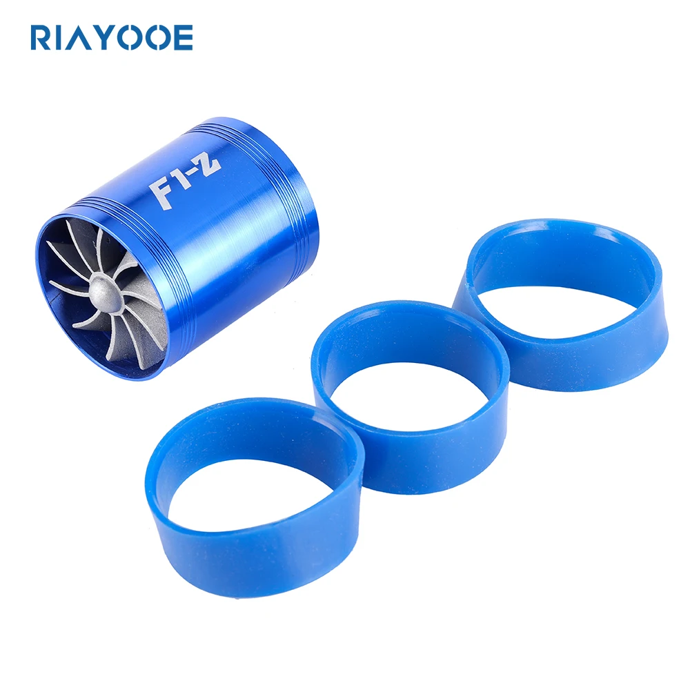 Turbo Kit Car Cold Air Intake Supercharger Systems Refit Gas Fuel Oil Saver Fan Admission Universal Double Turbine Aluminium