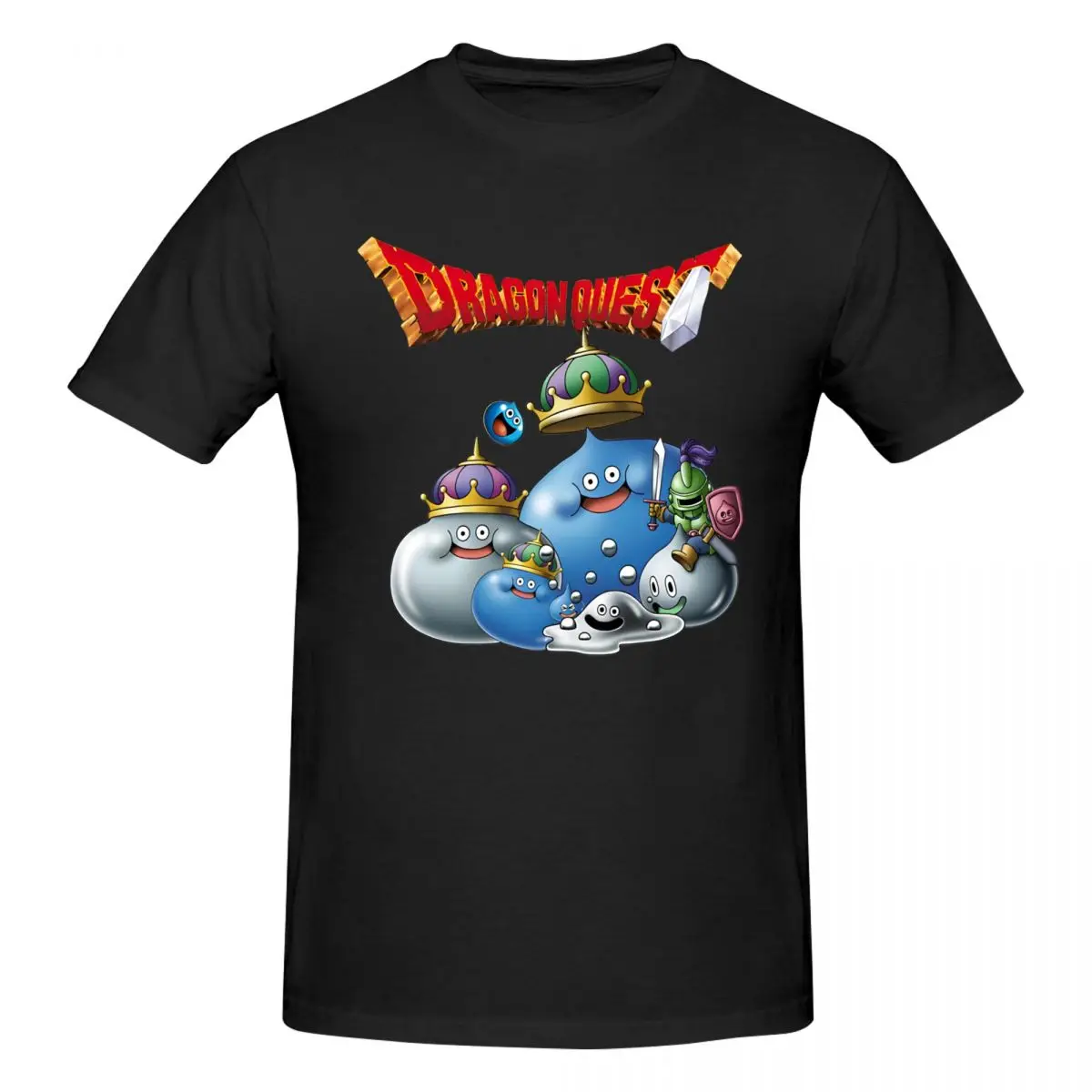 Camiseta de lodo Dragon Quest masculina, camiseta casual, manga curta, gola redonda, puro algodão, tops de ideias de presente