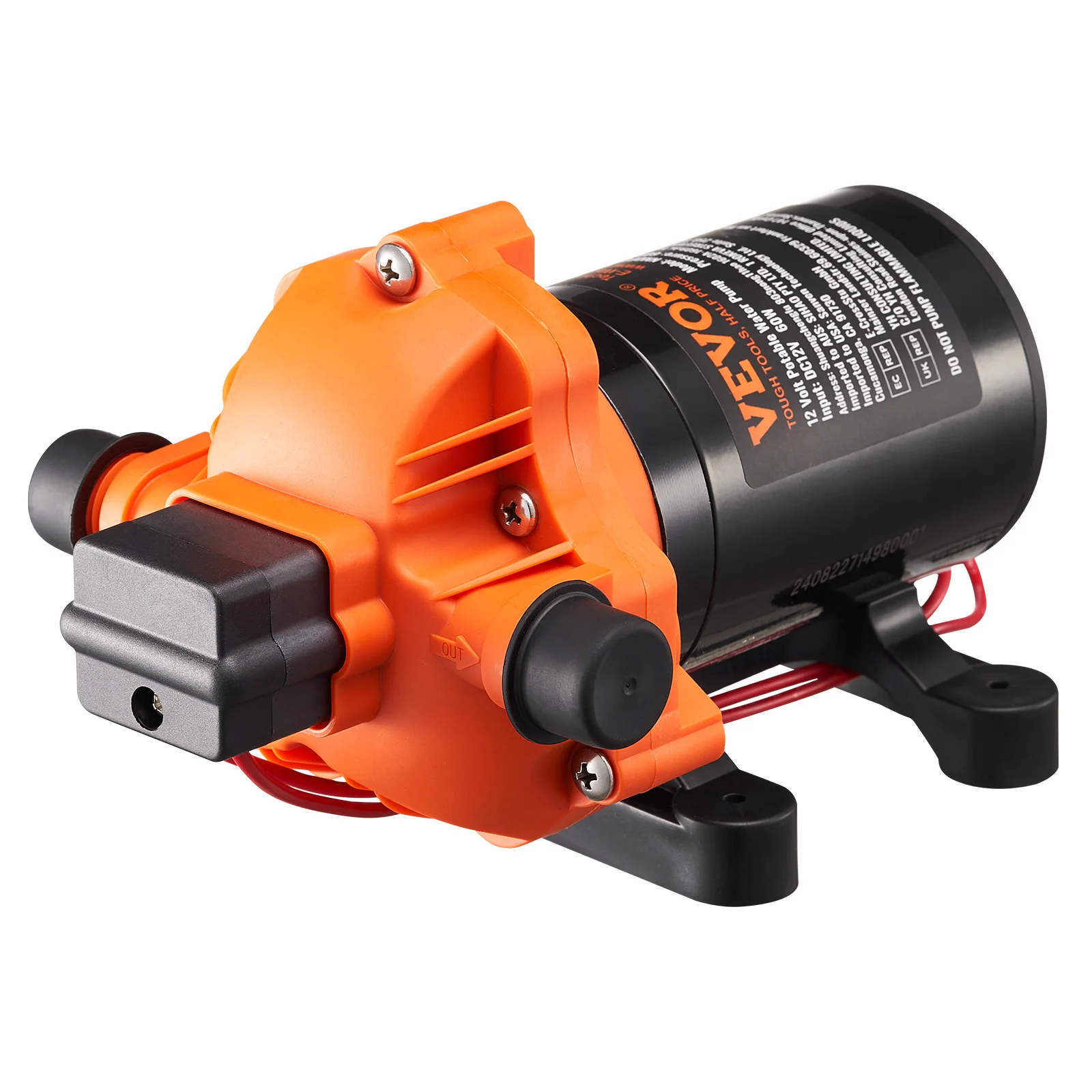 Vevor 12V Diaphragm Pump 1. . GPM -chamber 40-100 PSI Adjustable '' MNPT Port