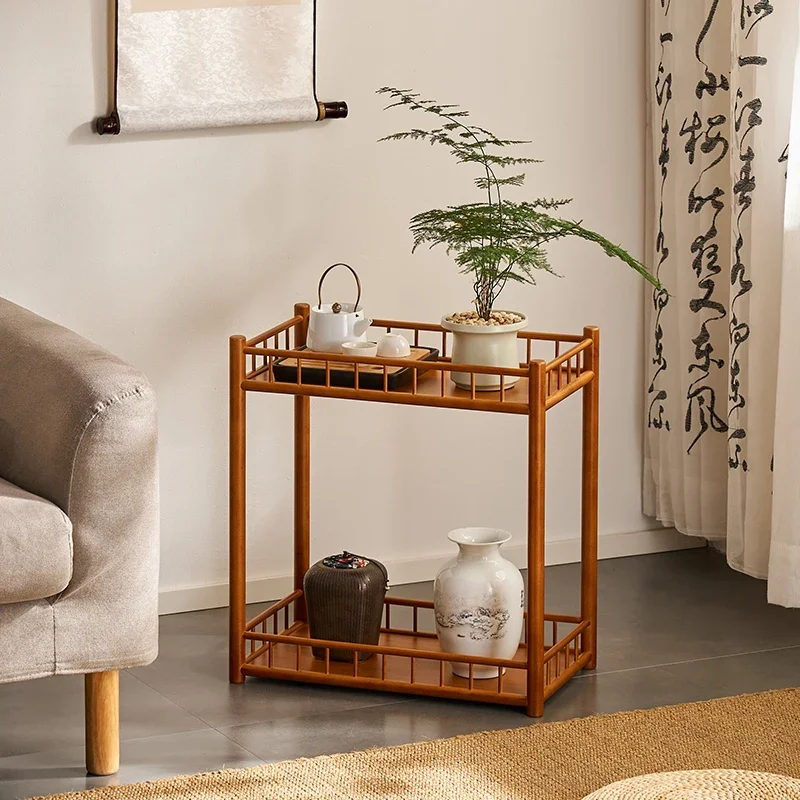 

Japanese Living Room Side Cabinet Porch Decoration Storage Rack Bamboo Multi-functional Teahouse Organize Shelf Bamboo Tea Table