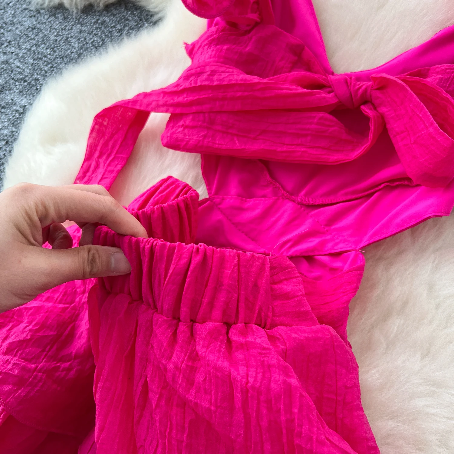 Chic vintage tridimensionale a strati elegante fata moda coreana Boho prendisole abbigliamento donna abiti da cerimonia