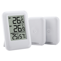 Wireless Digital Thermometer Hygrometer C/F LCD Display Indoor Outdoor Temperature Humidity Meter with 2 Transmitters