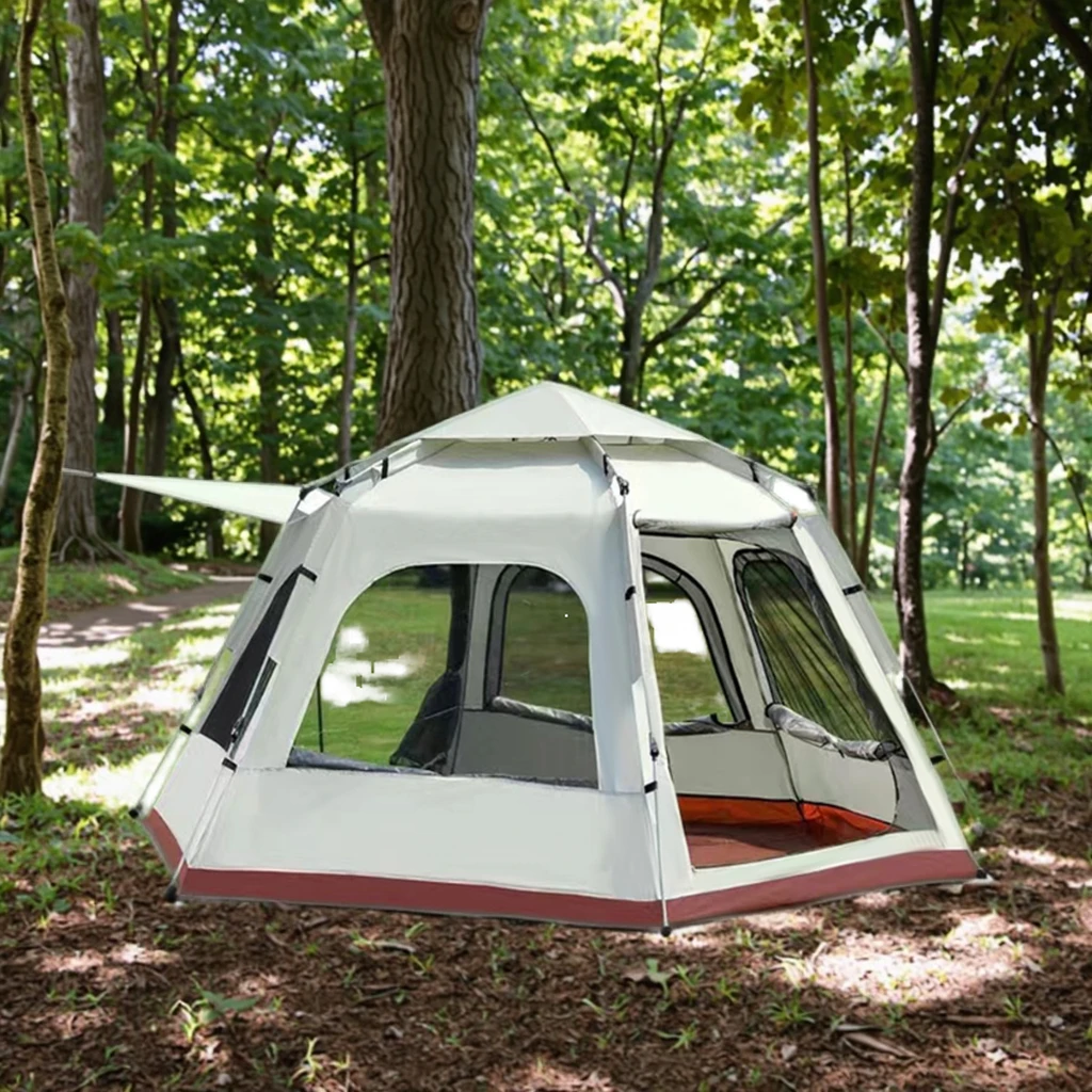 

Уличная палатка для кемпинга на 4-6 человек, двойная автоматическая палатка, портативная пружинная быстрооткрывающаяся непромокаемая и солнцезащитная палатка для пляжного кемпинга