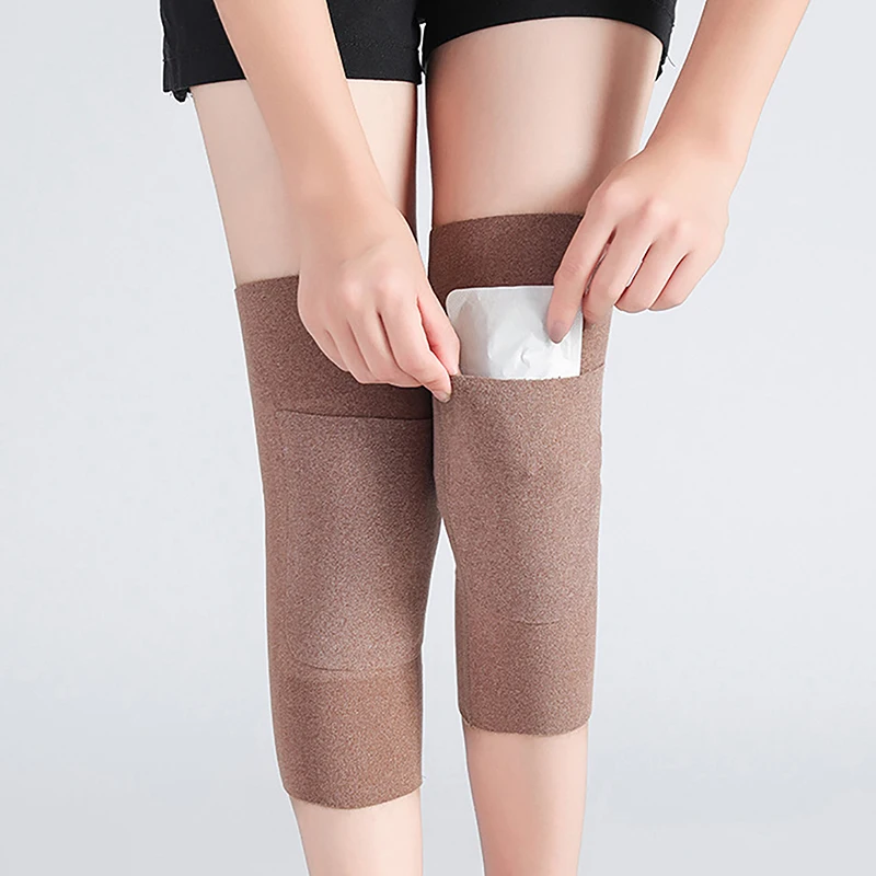 Genouillères chaudes d'hiver pour femmes et hommes, protège-genoux pour les jambes froides, contre l'arthrite, pour la course à pied, 1 paire