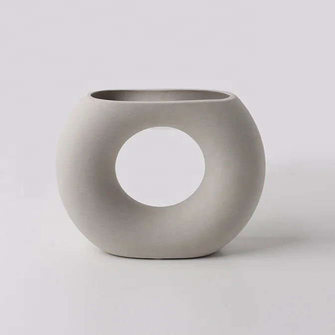Oriental rock moon lacks simple and high-quality white ceramic vase desktop decoration