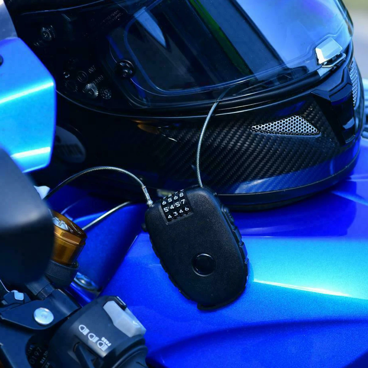 Motorcycle Helmet Lock Mini Cable Code Lock Portable Cycling Motorbike Helmet Travel Luggage Backpack Snowboard Password Lock