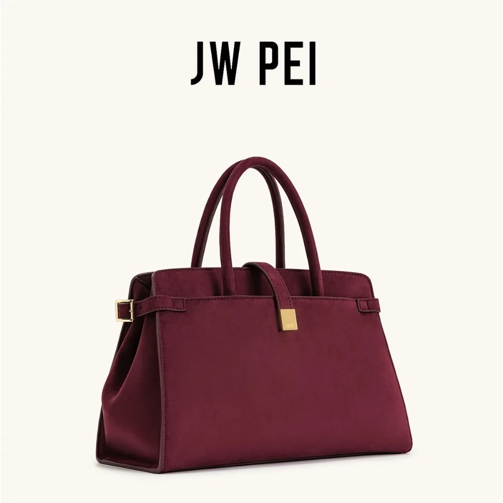 JW PEI Saige Faux Suede Briefcase for Women - Retro Large Capacity Work Tote - Versatile Laptop Commuter Bag & Multi-Functional