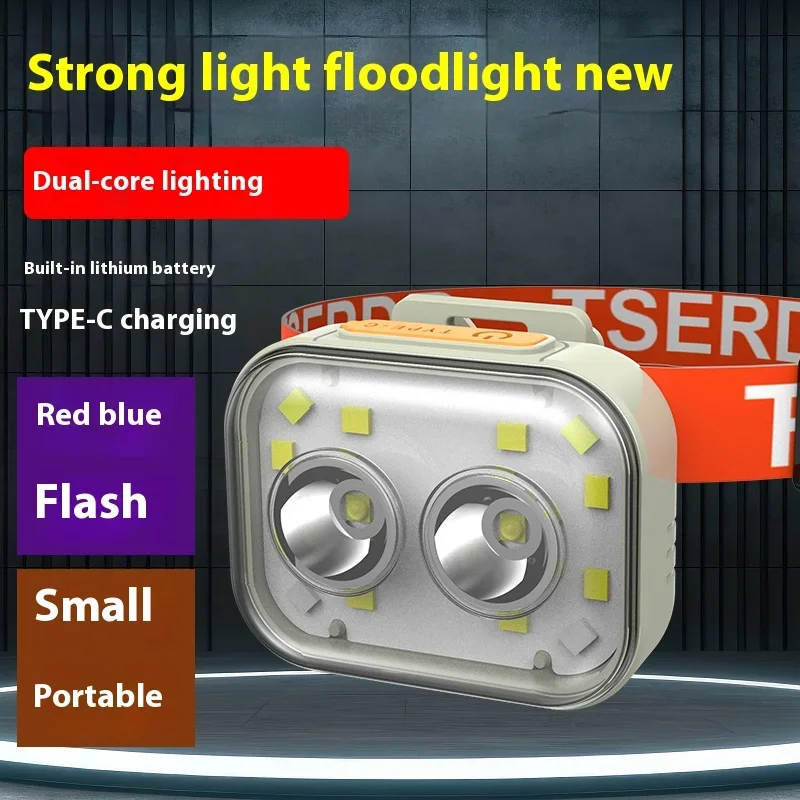 LED Headlight Powerful Headlamp Head Lamp COB Flashlight Torch Head Light For Camping, Fishing