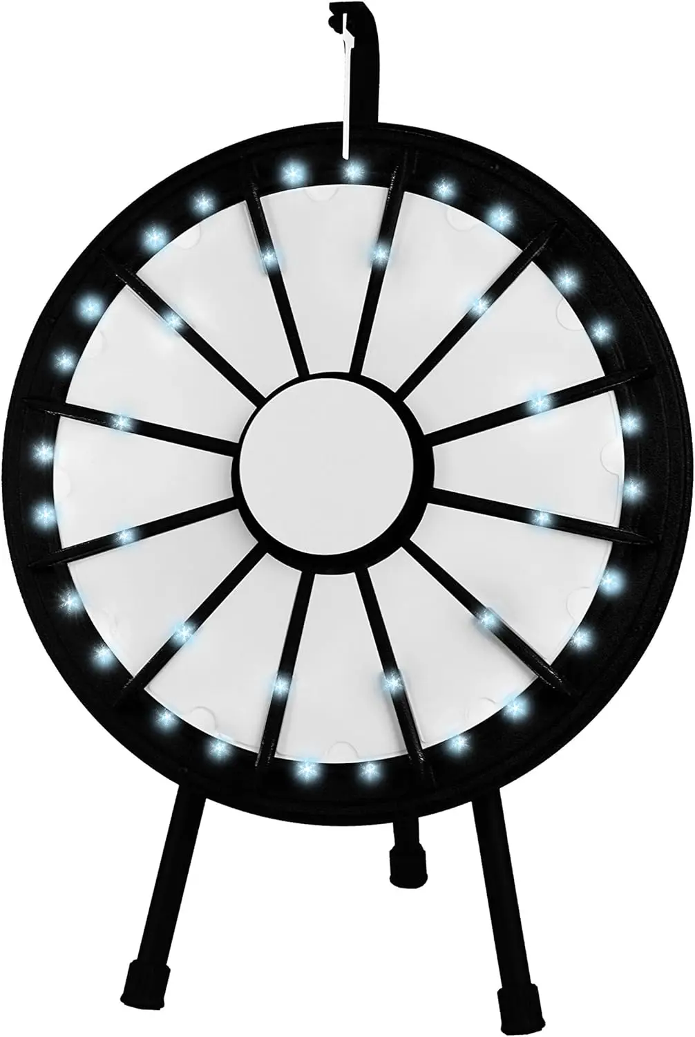 Prizes – Mini 12 Slot Tabletop Spin The Wheel Game with LED Lights for Trade Shows – Sturdy ABS Plastic and Collapsible Steel