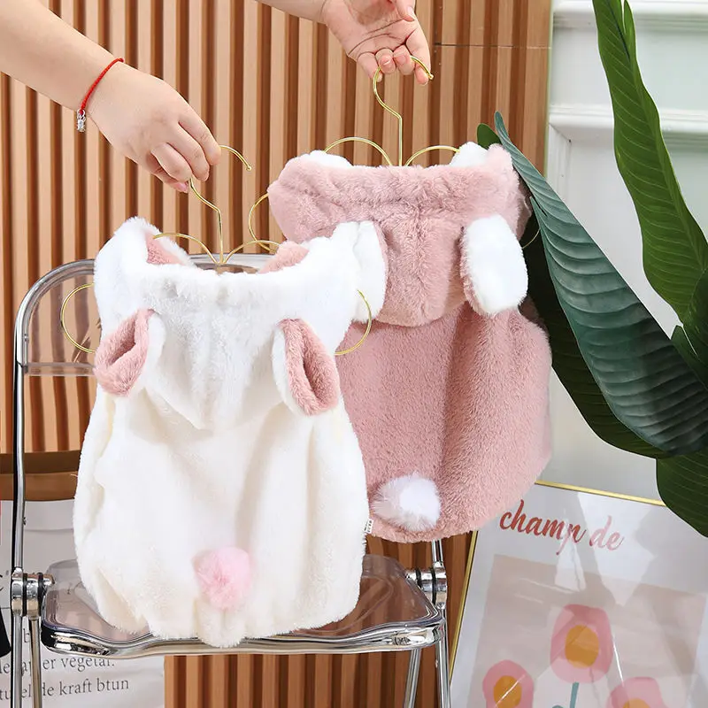 1 2 3 4 Years Winter Girls Vest Keep Warm Fashion Cute Rabbit Baby Plush Coat Sleeveless Hooded Outerwear Toddler Girls Clothes