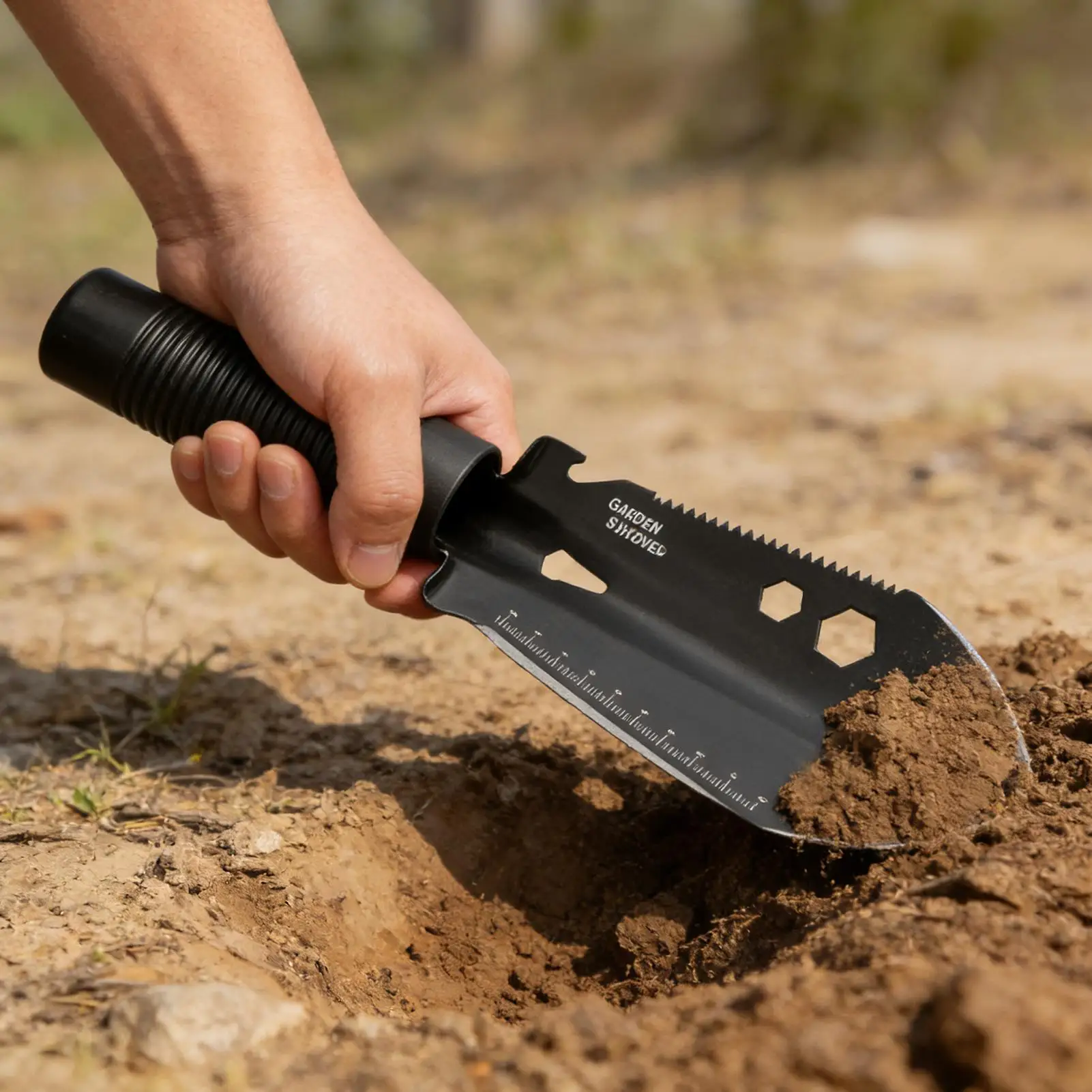 Survival Shovel 7 in 1 Multi-Function Entrenching Tool Heavy Duty Folding Spade with Pickaxe for Camping Emergency Gardening