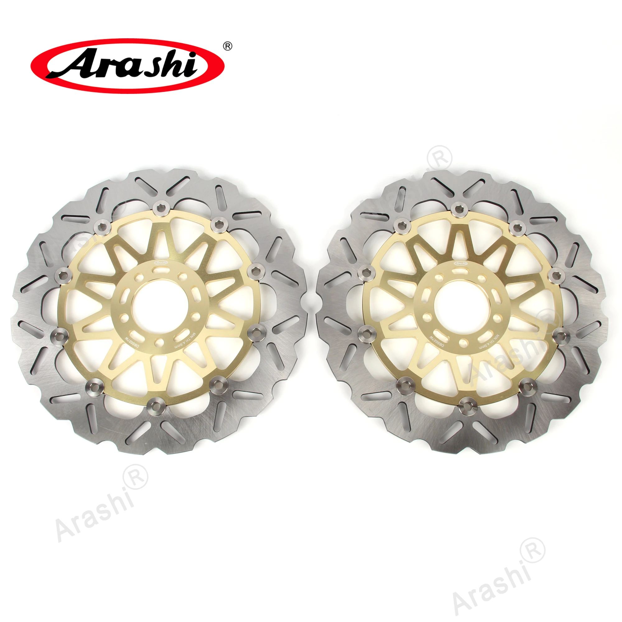 Arashi 1 Pair CNC Floating Front Brake Disc Rotor For KAWASAKI ZZR 1100 / ZZR1100 1993 1994 1995 1996 1997 1998 1999 2000 2001