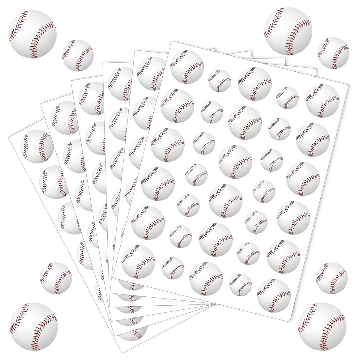 

Round Baseball Stickers Self Adhesive Labels for School Journal Sealing Scrapbook Decoration Sports Theme Craft