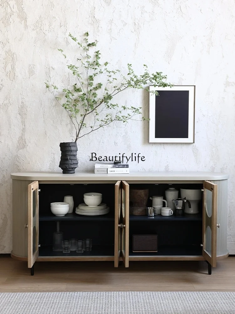 Expression Modern French Countryside Light Retro Wabi Sabi Wind Four Doors Dining Side Entrance Cabinet