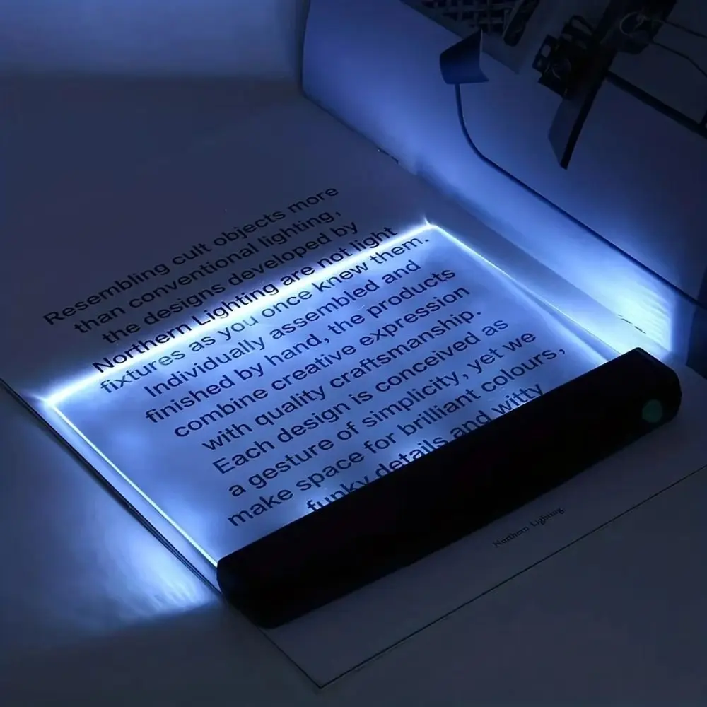 Portable Flat Panel LED Book Lamp High Brightness Transparent Reading Light Multipurpose Eye Protection Bedside Study Light Home