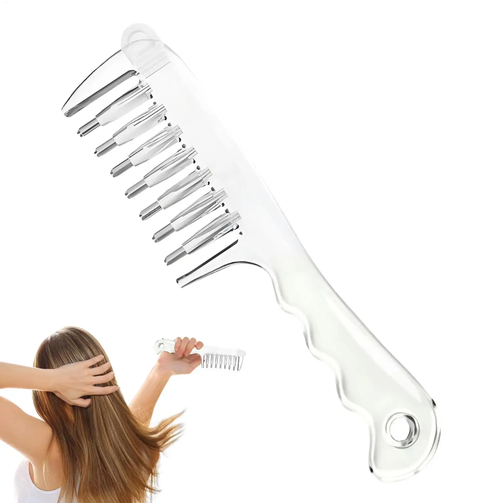 Scalp Oil Applicator Leak-Proof Refillable Brush Massager with Visible Tank, Hair Care Tool for Home Salon Travel